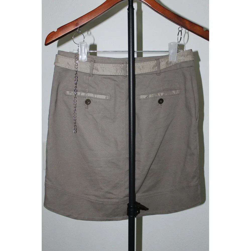 Club Monaco Women's Taupe Brown Utility Mini Skirt Cotton Blend Size 0